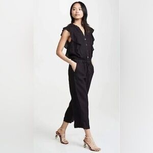 Velvet by Graham and Spencer Black Linen Jumpsuit